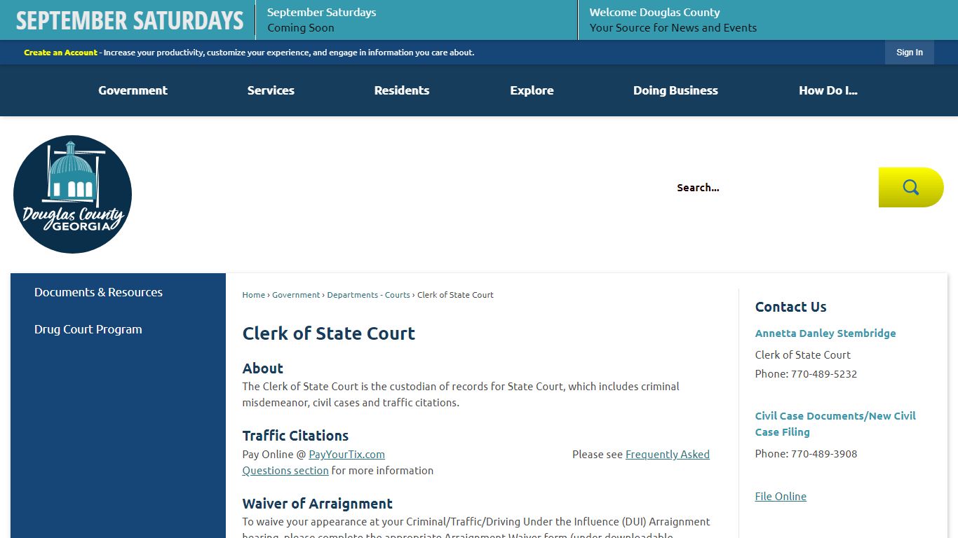 Clerk of State Court | Douglas County, GA